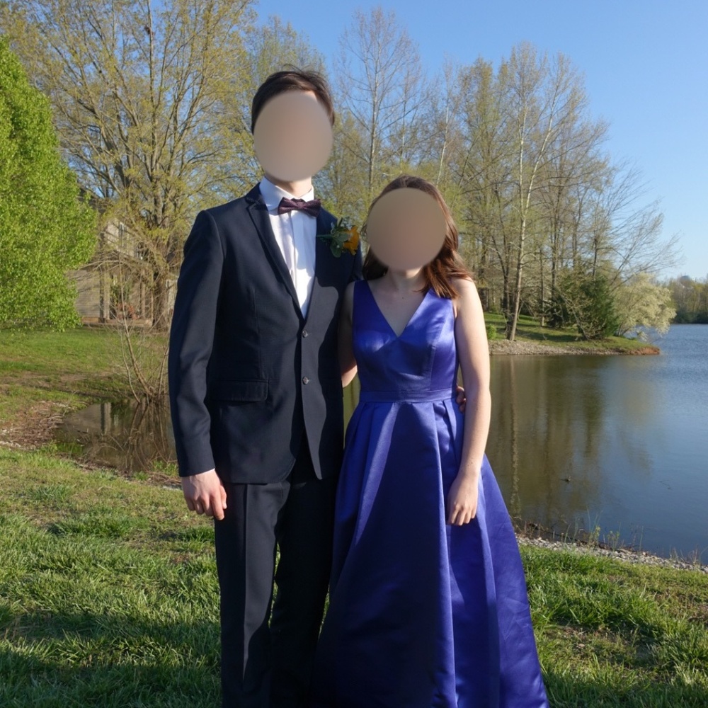Beautiful Satin Prom Dress Size 0 (w/ Pockets!)